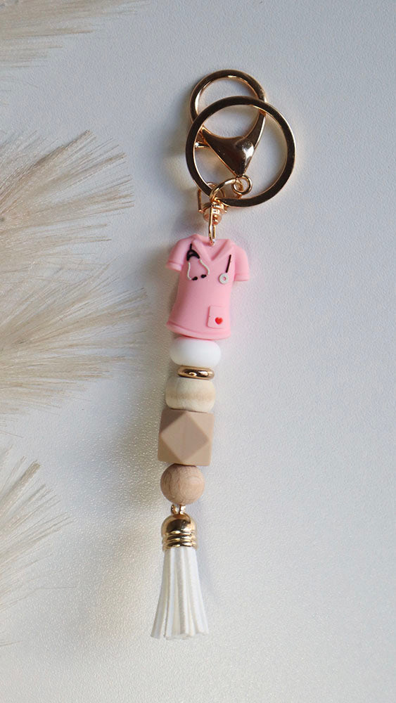 Pink Scrub Keyring