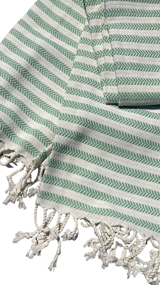Sage Stripe Beach Towel