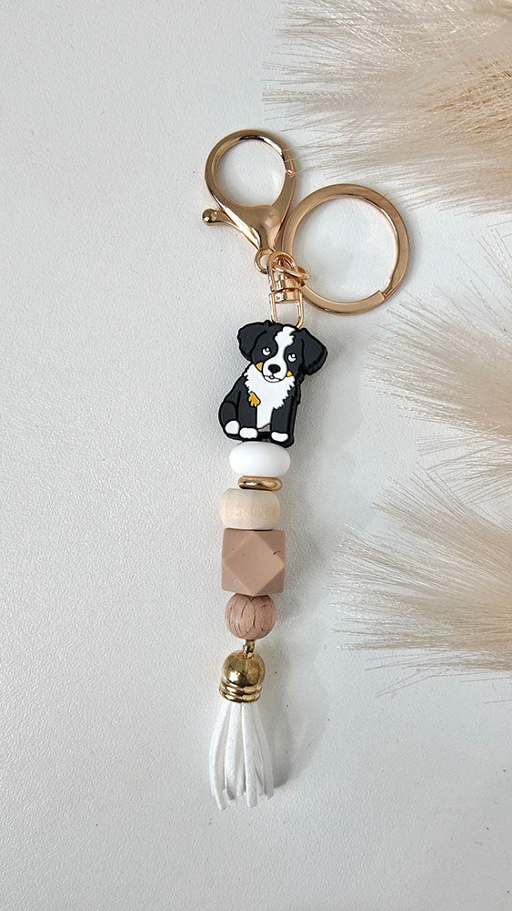 Border Collie Dog Keyring