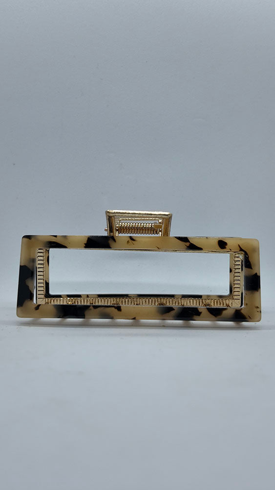 Leopard Rectangle Hair Clip - Metal Regular