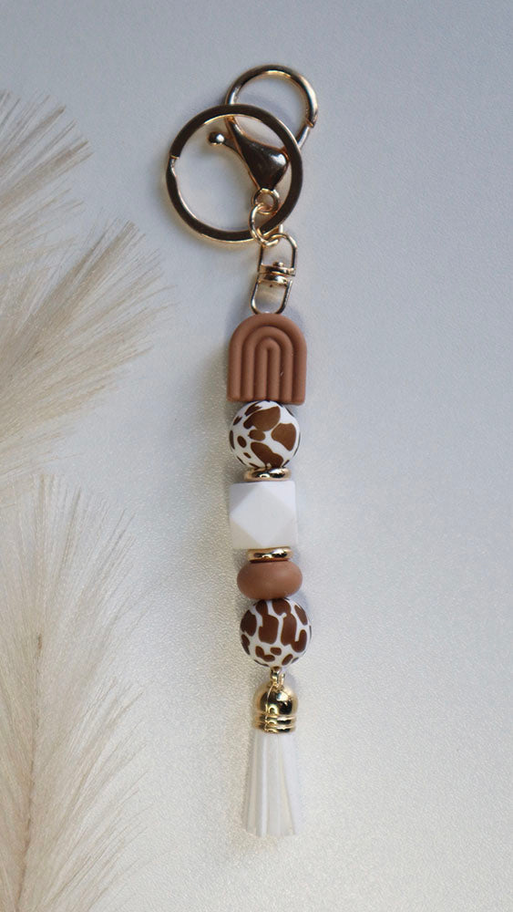Cocoa Speckle Rainbow Keyring