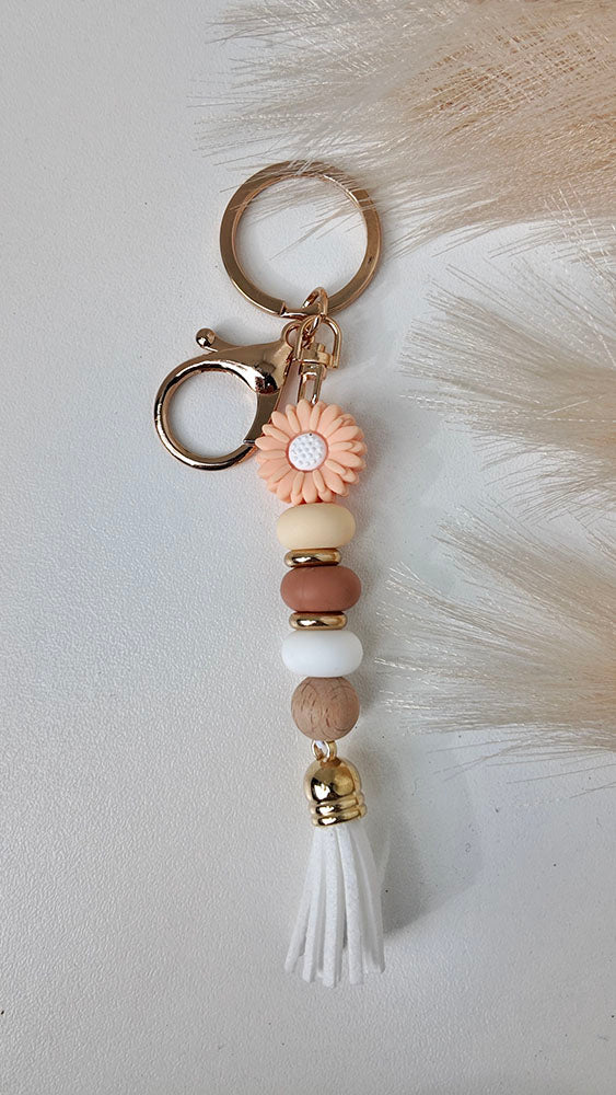 Peach Flower Keyring