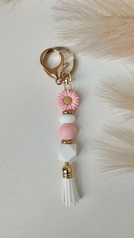 Pink Flower Keyring