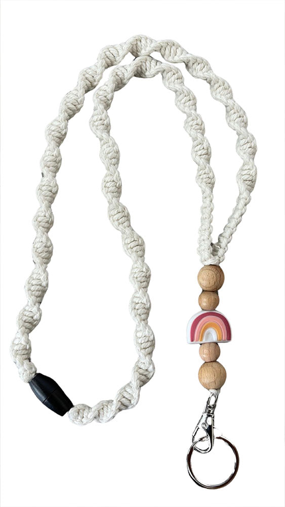 Pink Rainbow - Macrame Lanyard