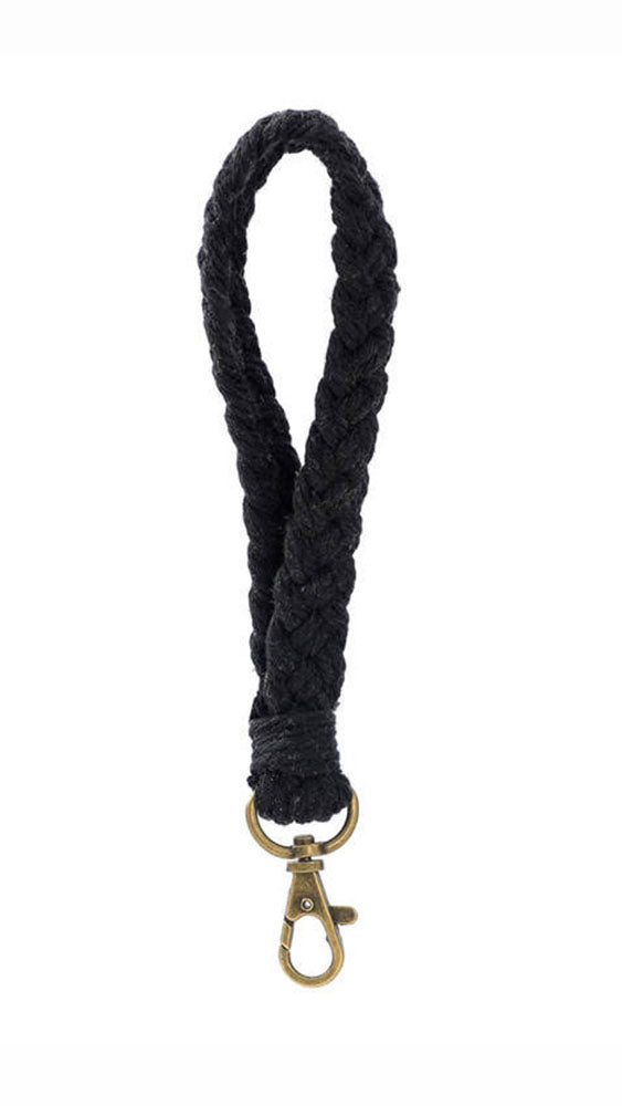Black Macrame Wristlet Keychain