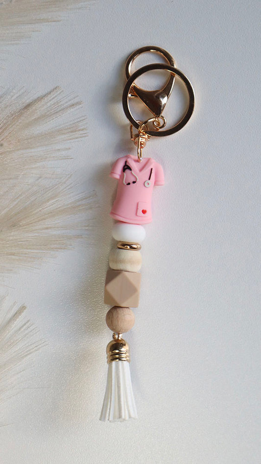 Pink Scrub Keyring