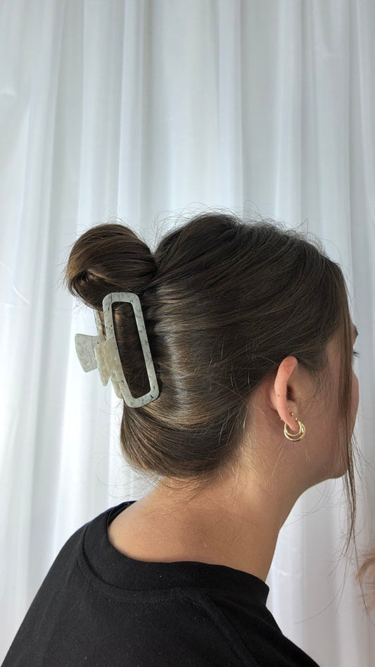 Pearl Rectangle Hair Clip - Regular