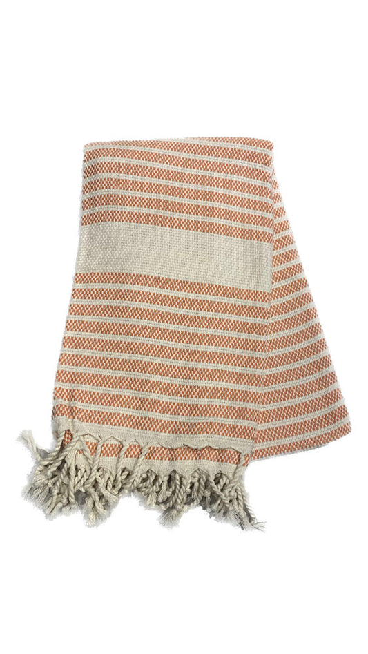 Orange Dottie Stripe Beach Towel