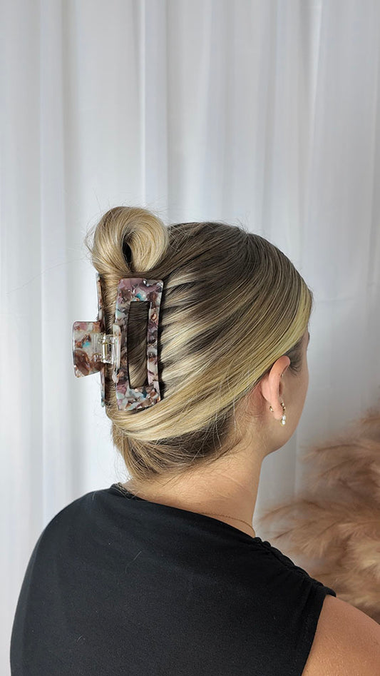 Coastal Stone Square Hair Clip - Regular