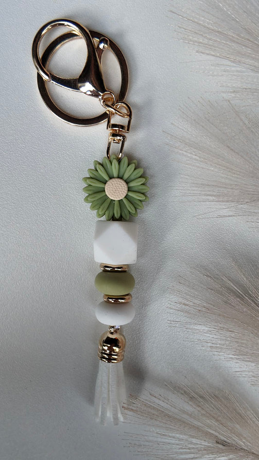 Sage Flower Keyring