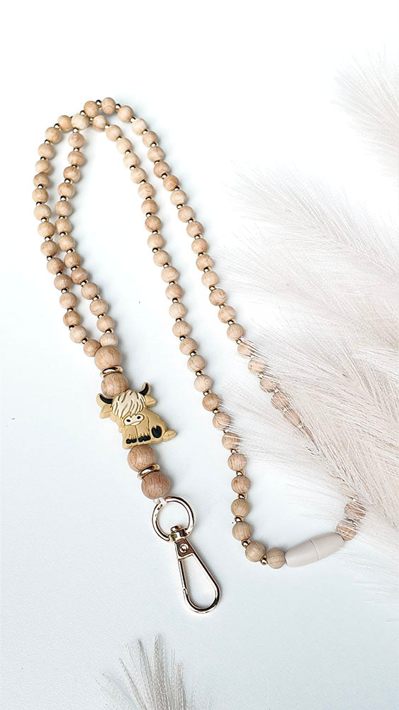Highland - Beaded Lanyard Brown