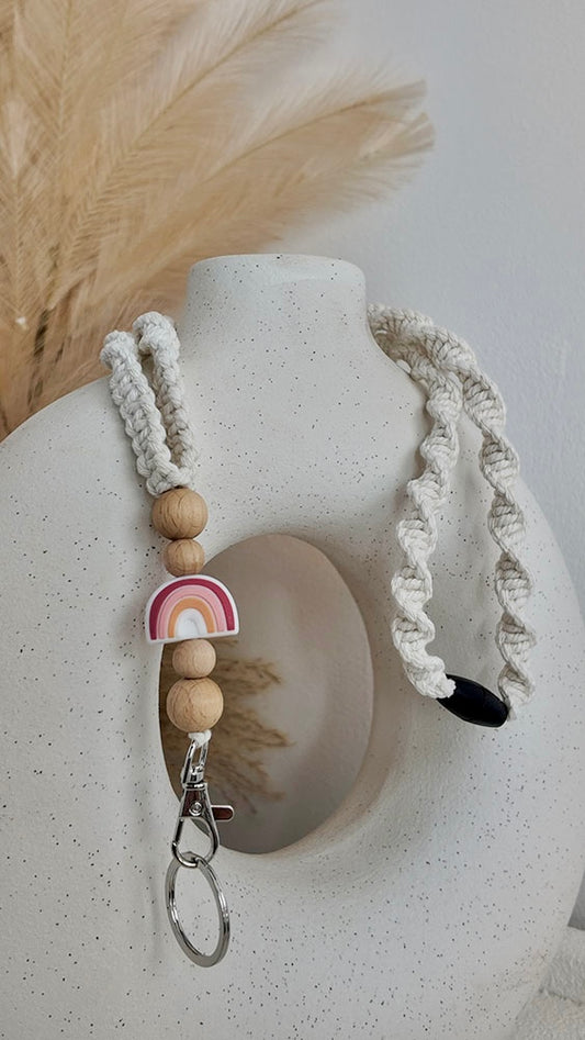 Pink Rainbow - Macrame Lanyard