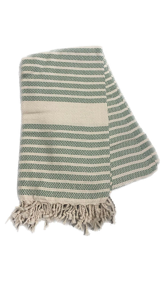 Sage Dottie Stripe Beach Towel