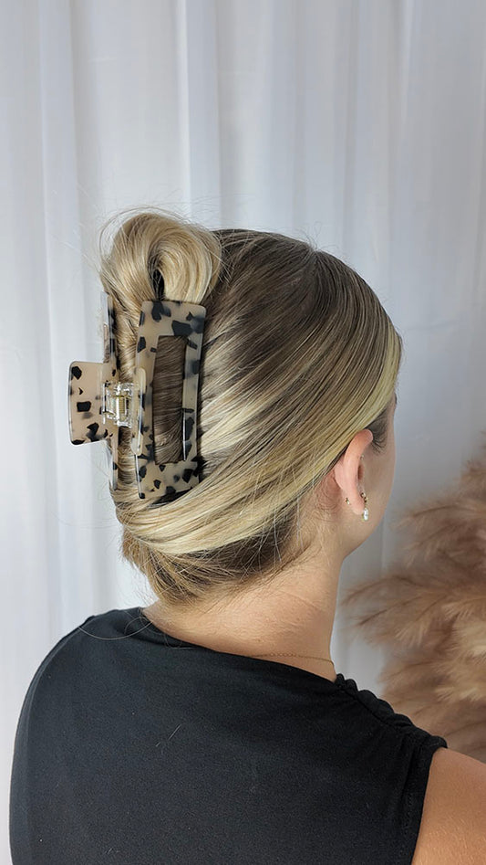 Leopard Square Hair Clip - Regular