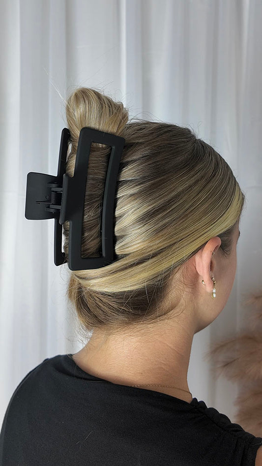 Black Square Hair Clip - Jumbo