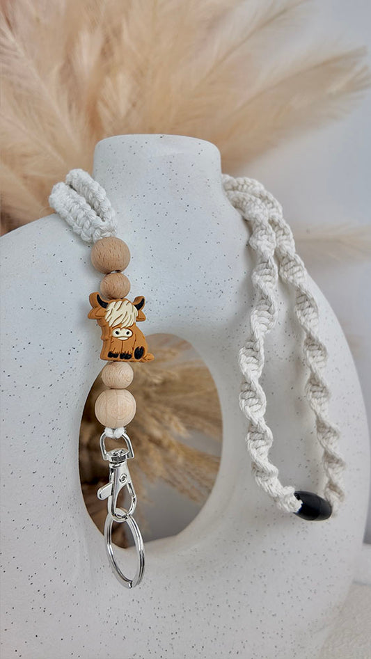 Moo Cow - Macrame Lanyard