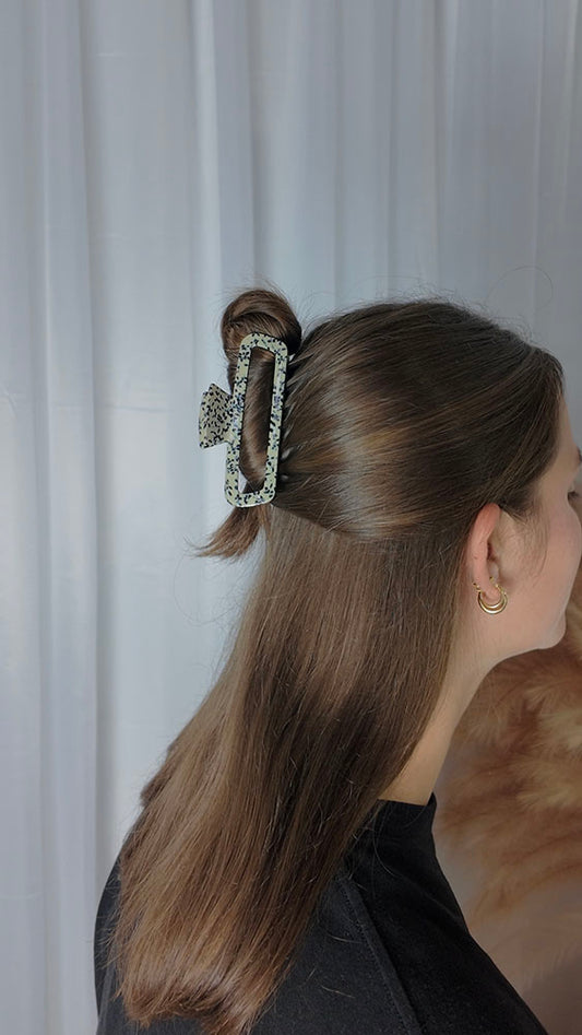 Dalmatian Rectangle Hair Clip - Regular