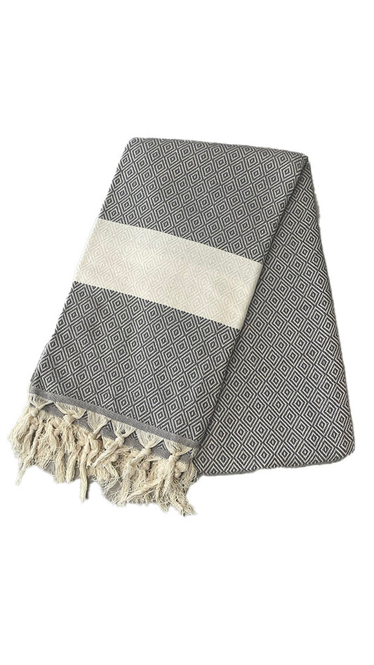 Grey Diamond Beach Towel