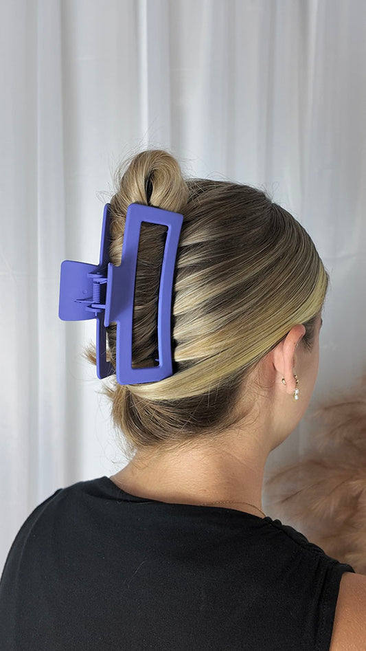 Purple Square Hair Clip - Jumbo