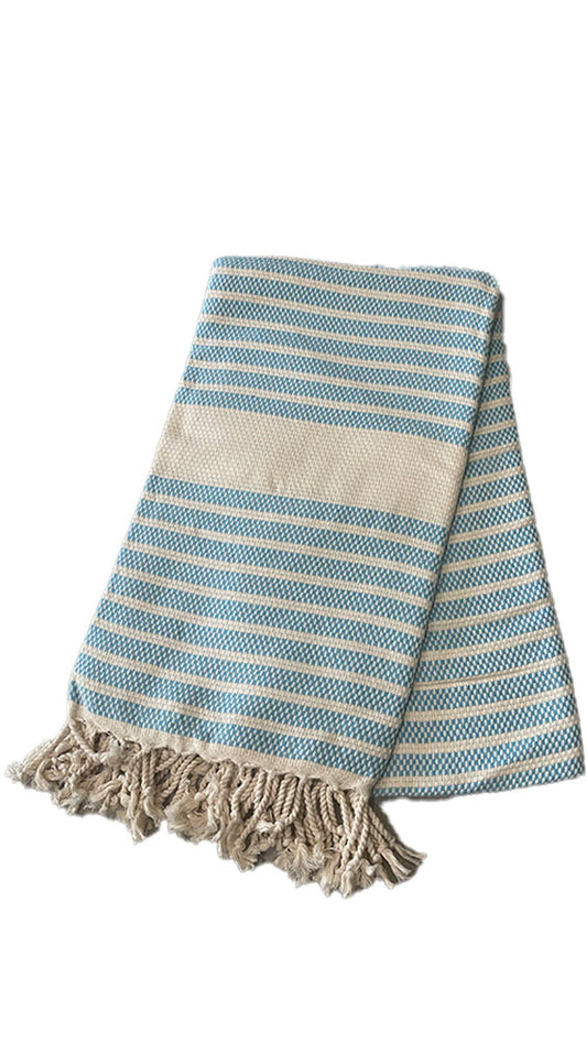 Aqua Dottie Stripe Beach Towel