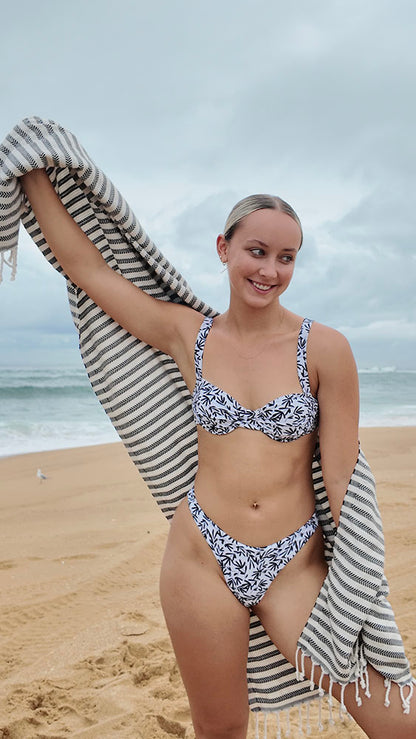 Black Stripe Beach Towel