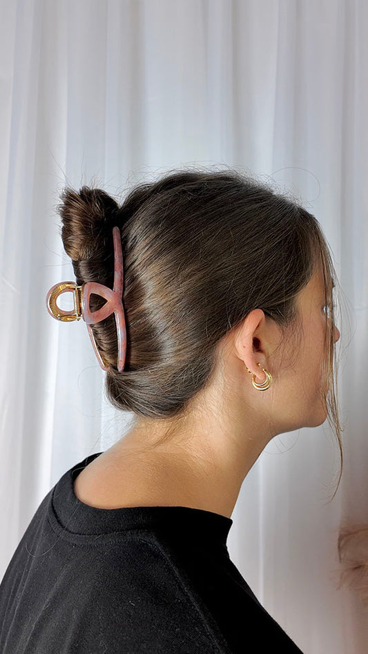 Pink Marble Clip - Metal Regular