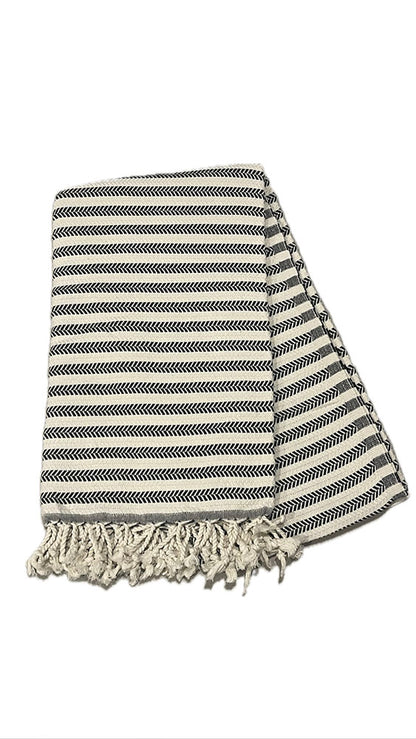 Black Stripe Beach Towel