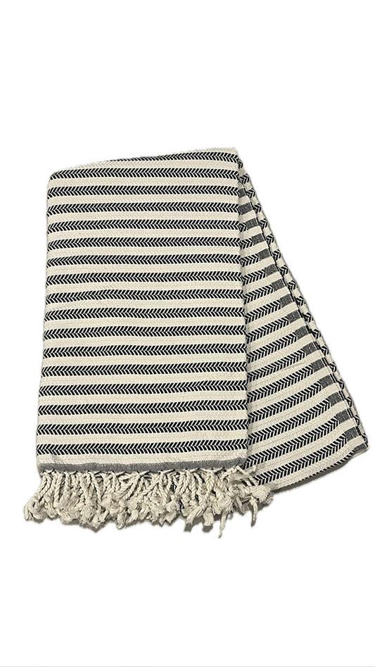 Black Stripe Beach Towel