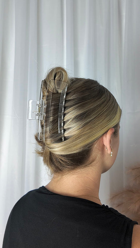 Clear Square Hair Clip - Jumbo