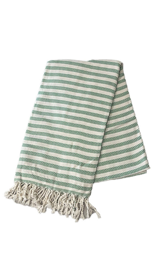 Sage Stripe Beach Towel
