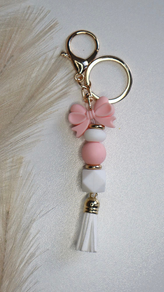 Pink Bow Keyring