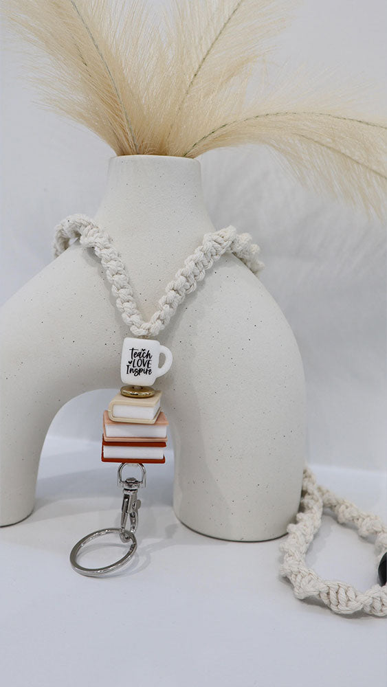 Teach, Love, Inspire Macrame Lanyard