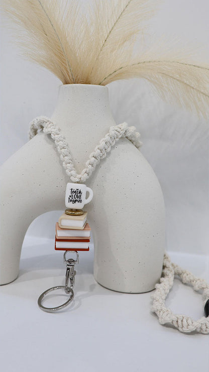Teach, Love, Inspire Macrame Lanyard