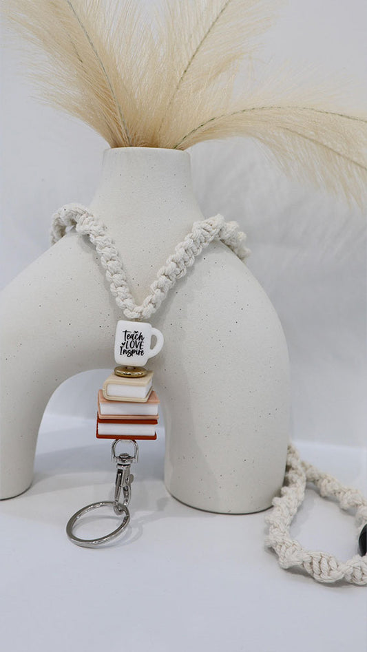 Teach, Love, Inspire Macrame Lanyard